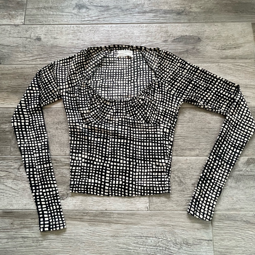 ❤️ URBAN OUTFITTERS BLACK & WHITE CORSET TOP SIZE SMALL